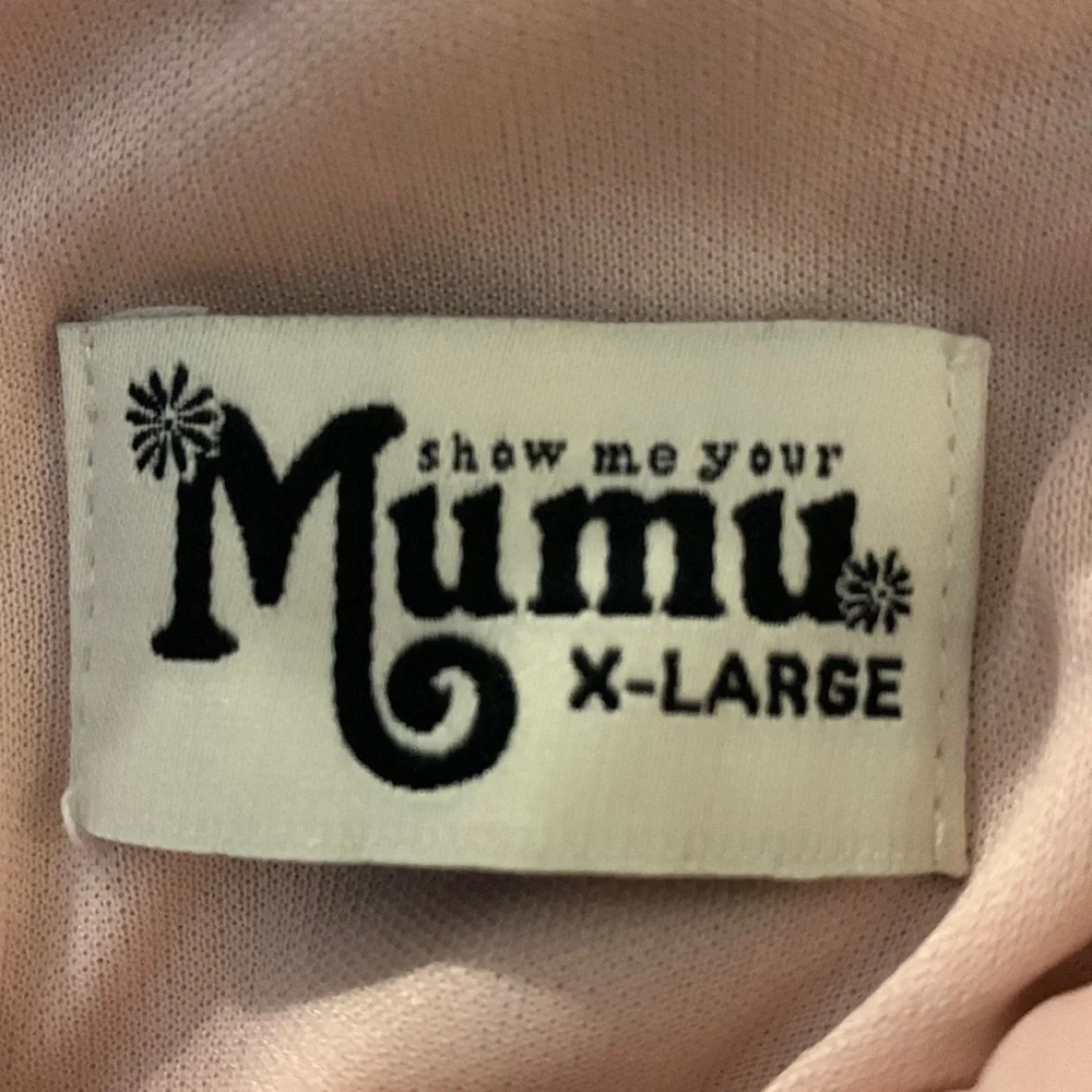 Show Me Your Mumu Caitlin Maxi In Soft Beige Chiffon Size XL New - Picture 4 of 7